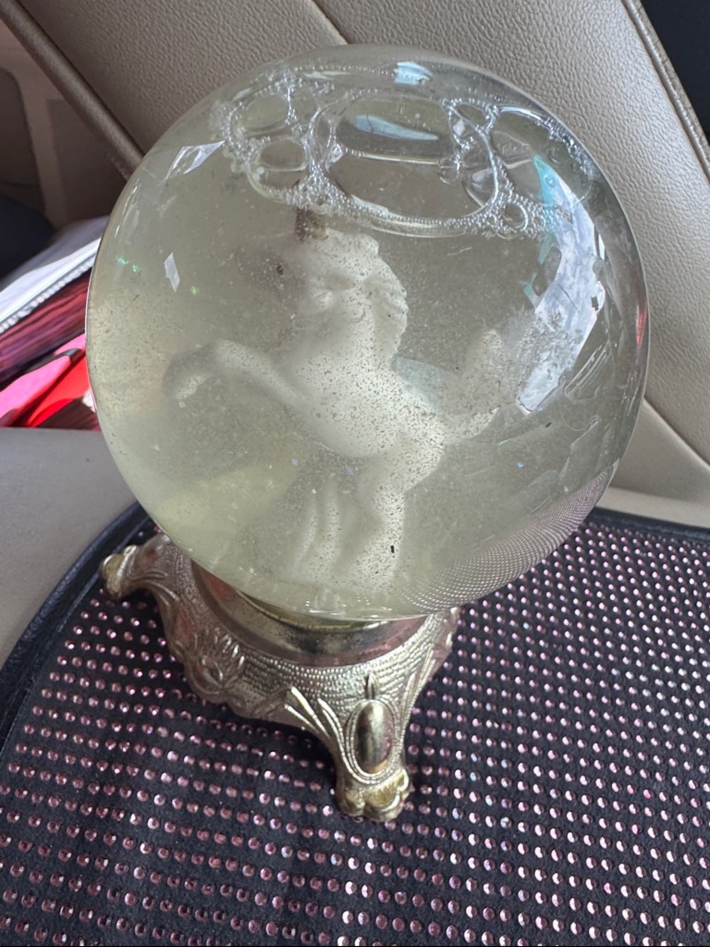 Vintage 1980s 5” Unicorn Snow Globe